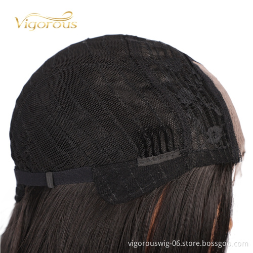 Lowest Price Fiber Short Straight Bob Heat Resistant Bob Cut Black Afro Vendors Lace Front Wig Synthetic